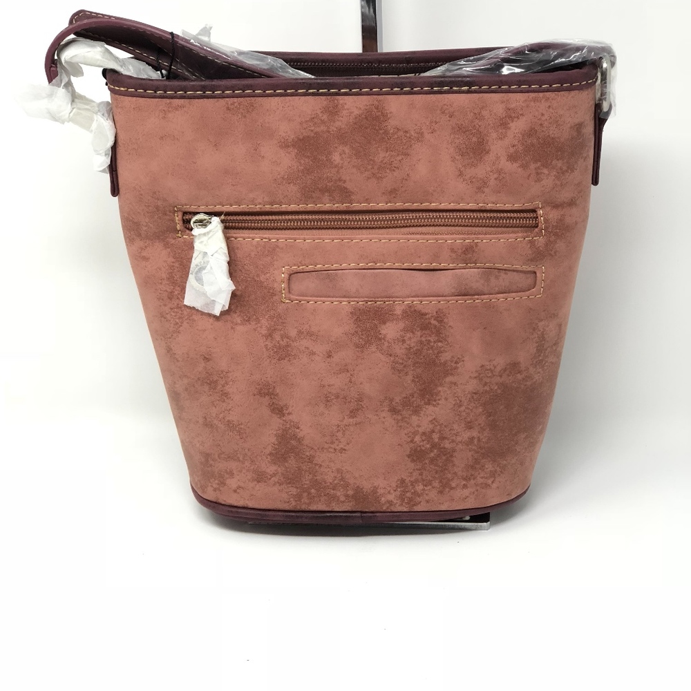 Montana West Concho Bucket Shape Crossbody Red - Picture 6 of 8